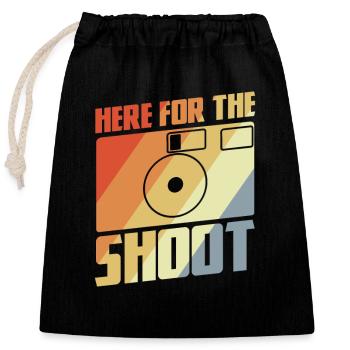 Cliquez ici pour la séance photo - Sac cadeau en coton avec cordon (25 x 30 cm) - noir - Devant