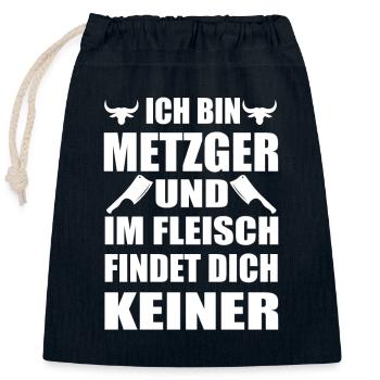 Fleischer Metzger Schlachter - Verschließbarer Geschenkbeutel aus Baumwolle (25x30cm) - Navy - Vorne