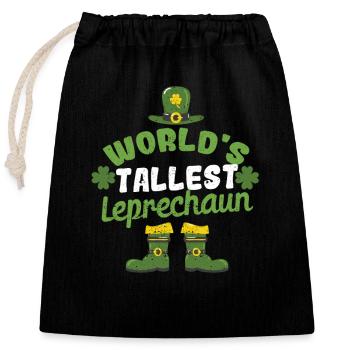 Fête de la Saint-Patrick irlandaise Trèfle le plus haut du monde - Sac cadeau en coton avec cordon (25 x 30 cm) - noir - Devant