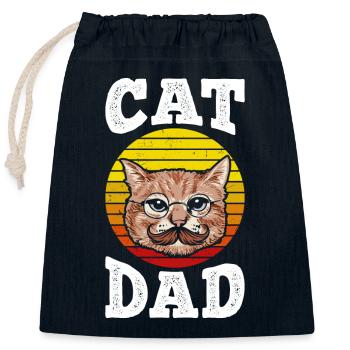 Cat Dad - Verschließbarer Geschenkbeutel aus Baumwolle (25x30cm) - Navy - Vorne
