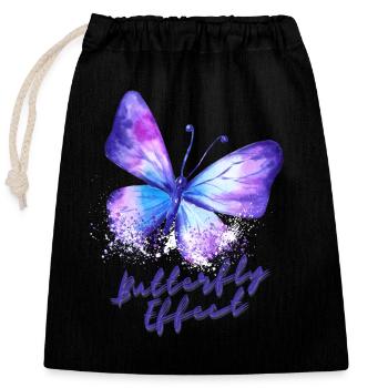 Butterfly effect - Verschließbarer Geschenkbeutel aus Baumwolle (25x30cm) - Schwarz - Vorne