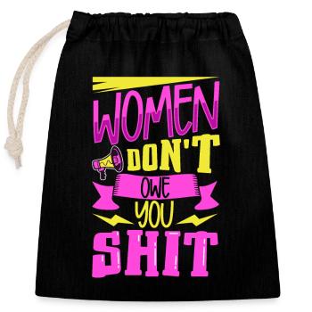 Feminism Women's Power Pro-choice Pro Abortion - Closable cotton gift bag (25x30cm) - black - Front
