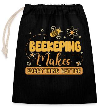 Honigbienen-imkerei Imker Honigbienen-bienenhaus - Verschließbarer Geschenkbeutel aus Baumwolle (25x30cm) - Schwarz - Vorne
