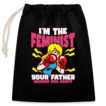 Feminismus Frauenpower Pro-choice Pro Abtreibung - Verschließbarer Geschenkbeutel aus Baumwolle (25x30cm) - Schwarz - Vorne