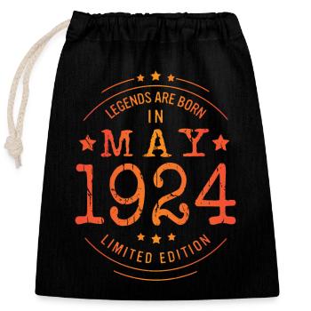 Anniversaire Mai 1924 Edition Limitée Millésime - Sac cadeau en coton avec cordon (25 x 30 cm) - noir - Devant