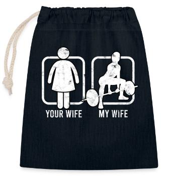 kreuzheben fitlochlochness deadlift gym - Verschließbarer Geschenkbeutel aus Baumwolle (25x30cm) - Navy - Vorne