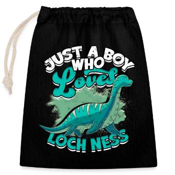 Lochlochlochness gift idea gift - Closable cotton gift bag (25x30cm) - black - Front