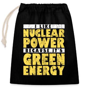 Nuclear Energy Radiation Nuclear Power Engineer - Closable cotton gift bag (25x30cm) - black - Front