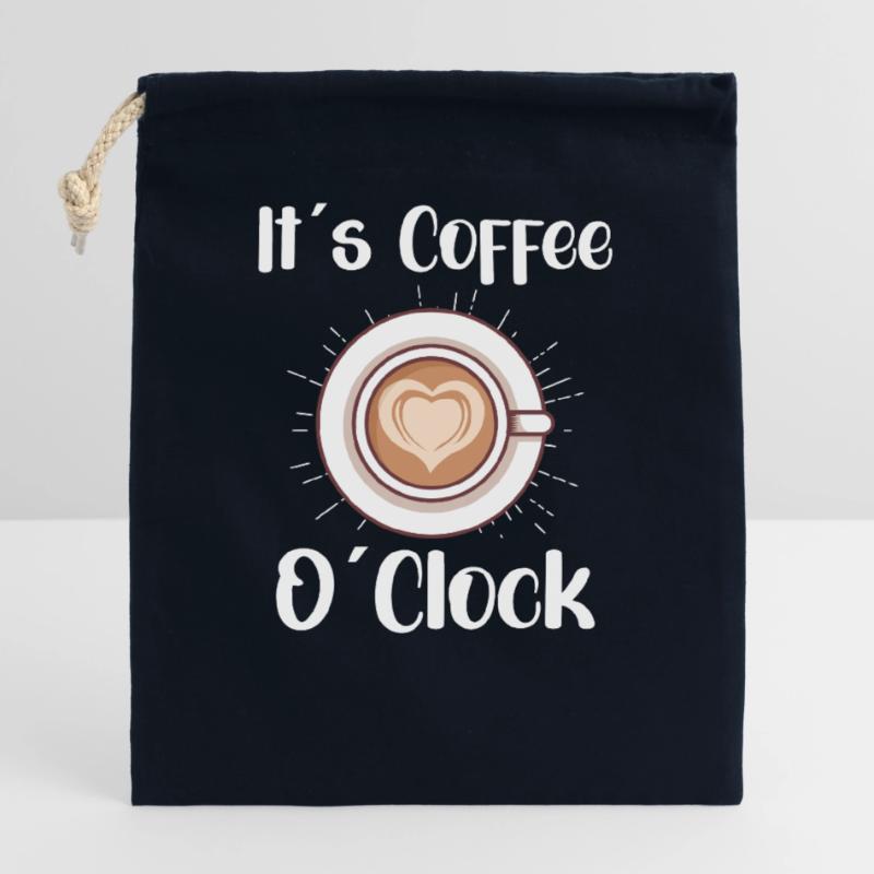 Amateur de café Caféine Molecule Java Latte Espresso Sac cadeau en coton avec cordon (25 x 30 cm)