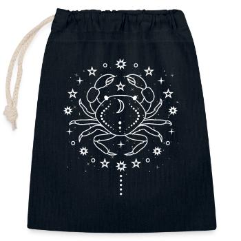 Cancer Zodiac Sign Horoscope Astrology - Closable cotton gift bag (25x30cm) - navy - Front