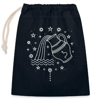 Aquarius Zodiac Sign Zodiac Horoscope - Closable cotton gift bag (25x30cm) - navy - Front