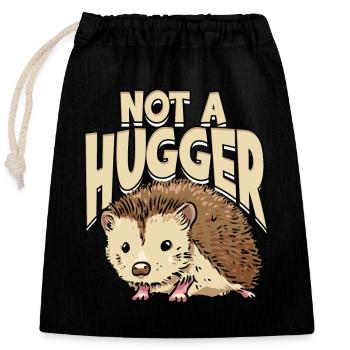 Igelbesitzer Hedgehogs Liebhaber niedlicher Tier - Verschließbarer Geschenkbeutel aus Baumwolle (25x30cm) - Schwarz - Vorne