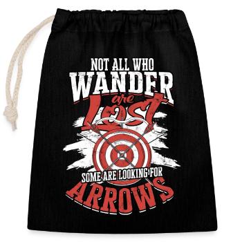 Archery Arrow Hunter Bow Hunting Archer - Closable cotton gift bag (25x30cm) - black - Front