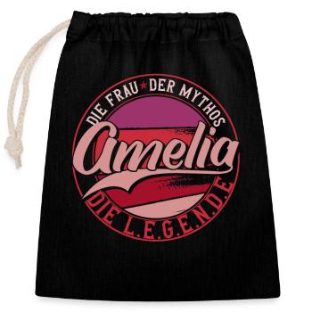 Die frau der Mythos die Legende Amelia - Verschließbarer Geschenkbeutel aus Baumwolle (25x30cm) - Schwarz - Vorne