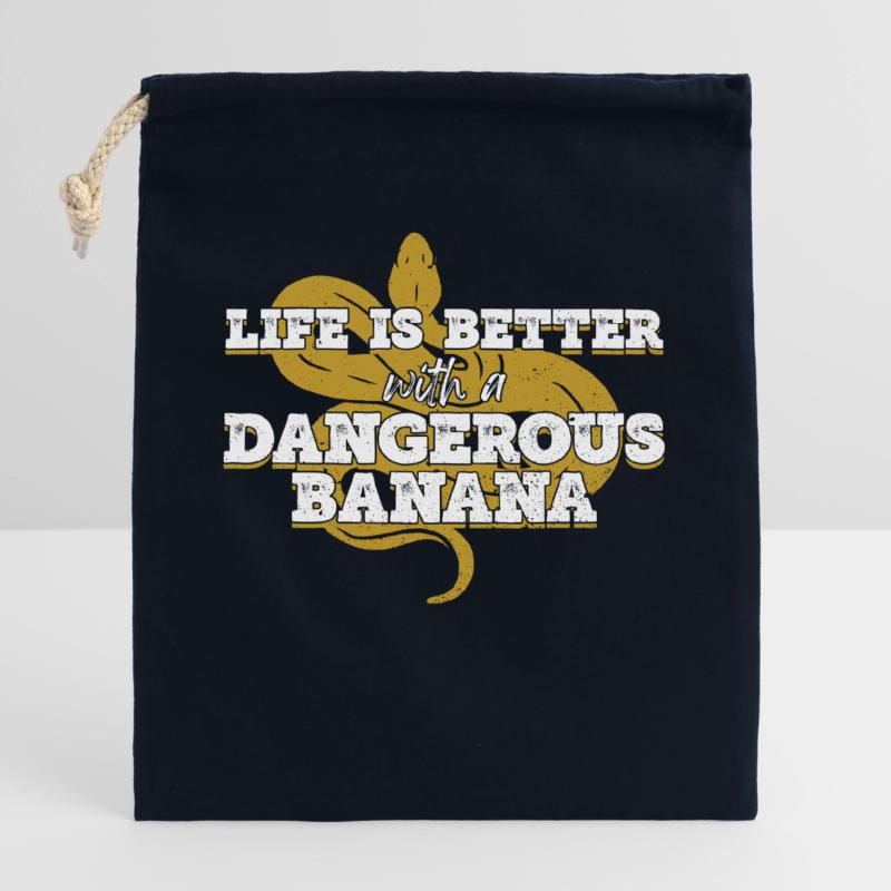 Boule de banane Python Königspython Sac cadeau en coton avec cordon (25 x 30 cm)