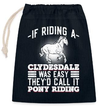 Clydesdale Zugpferd Stolzen Clydesdale Reiter - Sac cadeau en coton avec cordon (25 x 30 cm) - bleu marine - Devant