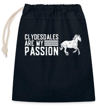 Clydesdale Pferd - Sac cadeau en coton avec cordon (25 x 30 cm) - bleu marine - Devant