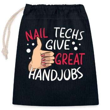 Nail Tech Nail Technician Manicurist Nails Artist - Closable cotton gift bag (25x30cm) - navy - Front