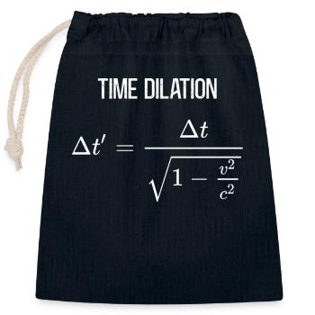 Time Dilation of Special Relativity Physicist - Closable cotton gift bag (25x30cm) - navy - Front