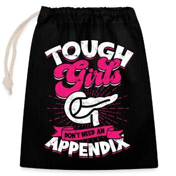 Appendix Operation Appendectomy Removal - Closable cotton gift bag (25x30cm) - black - Front
