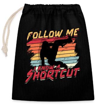 Parkour Freerunning Runner Back Flip Jumping - Closable cotton gift bag (25x30cm) - black - Front