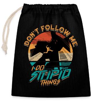Parkour Freerunning Runner Back Flip Jumping - Closable cotton gift bag (25x30cm) - black - Front