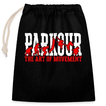 Parkour Freerunning Runner Back Flip Jumping - Closable cotton gift bag (25x30cm) - black - Front