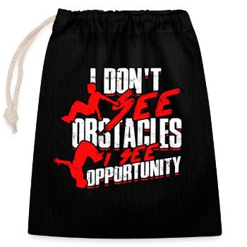 Parkour Freerunning Runner Back Flip Jumping - Closable cotton gift bag (25x30cm) - black - Front
