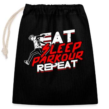 Parkour Freerunning Runner Back Flip Jumping - Closable cotton gift bag (25x30cm) - black - Front