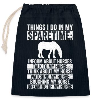 Clydesdale Pferde Liebhaber - Sac cadeau en coton avec cordon (25 x 30 cm) - bleu marine - Devant