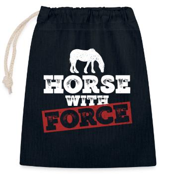 Pieds géants Cheval Clyadesdale - Sac cadeau en coton avec cordon (25 x 30 cm) - bleu marine - Devant