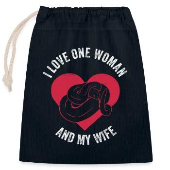 Banana Königspython Python - Closable cotton gift bag (25x30cm) - navy - Front