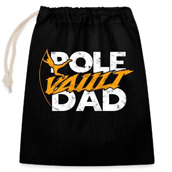 Pole quarter and pole vault - Closable cotton gift bag (25x30cm) - black - Front