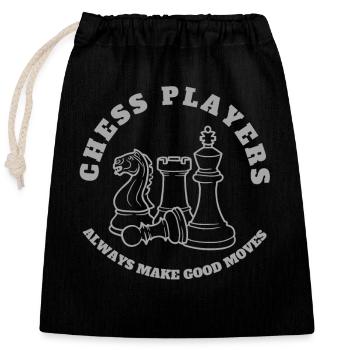 Les joueurs d’échecs font toujours de bons coups - Chess Lover - Sac cadeau en coton avec cordon (25 x 30 cm) - noir - Devant
