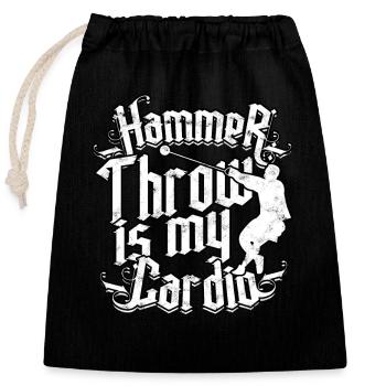 Hammer throw track and field taste throw - Closable cotton gift bag (25x30cm) - black - Front