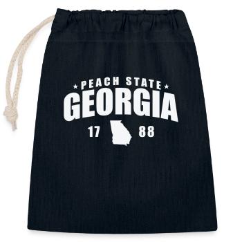 Georgia Peach State1788 États-Unis Amérique - Sac cadeau en coton avec cordon (25 x 30 cm) - bleu marine - Devant