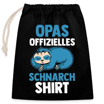 Le ronflement officiel de Koala Papa - Sac cadeau en coton avec cordon (25 x 30 cm) - noir - Devant
