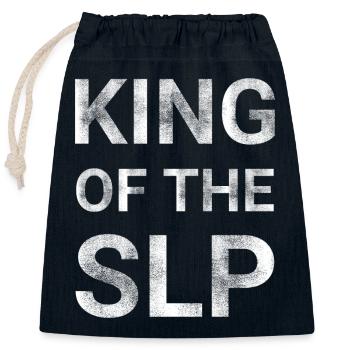 King Of The SLP - Closable cotton gift bag (25x30cm) - navy - Front