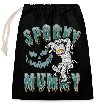 Momie Bande Dessinée, Drôle De Dicton, Motif D’halloween - Sac cadeau en coton avec cordon (25 x 30 cm) - noir - Devant