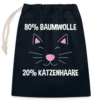 Baumwolle Katze Haar Katze Sprüche - Verschließbarer Geschenkbeutel aus Baumwolle (25x30cm) - Navy - Vorne