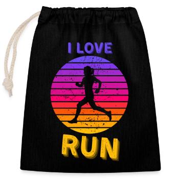 Running Lover Jogging Übung - Verschließbarer Geschenkbeutel aus Baumwolle (25x30cm) - Schwarz - Vorne