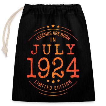 Anniversaire Juillet 1924 Edition Limitée Millésime - Sac cadeau en coton avec cordon (25 x 30 cm) - noir - Devant
