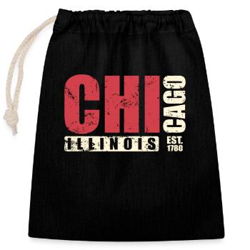 Illinois Chicago USA Amerika Bundesstaat - Verschließbarer Geschenkbeutel aus Baumwolle (25x30cm) - Schwarz - Vorne