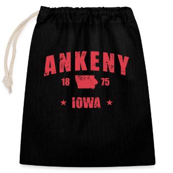 Iowa Ankeny 1875 USA America - Closable cotton gift bag (25x30cm) - black - Front