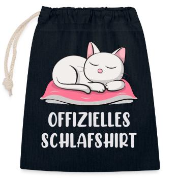 Offizielles Schlafshirt - Verschließbarer Geschenkbeutel aus Baumwolle (25x30cm) - Navy - Vorne
