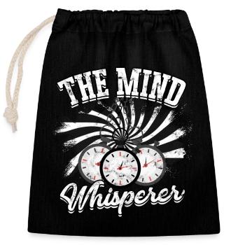 hypnotic hypnotize hypnotist - Closable cotton gift bag (25x30cm) - black - Front