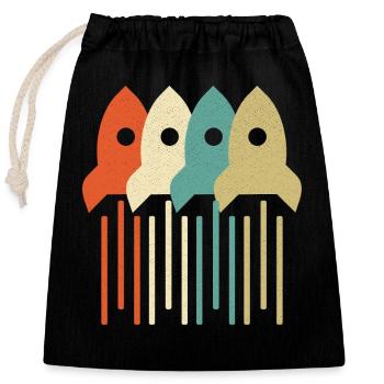 Vintage Rocket Scientist Aerospace Engineering - Closable cotton gift bag (25x30cm) - black - Front