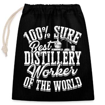 schnaps whiskey brennen schnapsbrenner geschenkide - Verschließbarer Geschenkbeutel aus Baumwolle (25x30cm) - Schwarz - Vorne