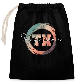 Tennessee TN letter USA America - Closable cotton gift bag (25x30cm) - black - Front