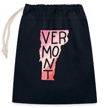 Vermont USA America State - Closable cotton gift bag (25x30cm) - navy - Front